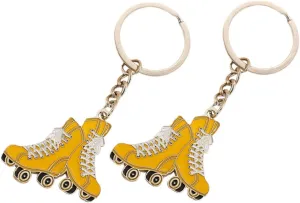 TOYANDONA 2Pcs Adorable Roller Skate Keychains Cute Metal Skates Pendant Purse Decor Unique present for Couples Lightweight Durable Design