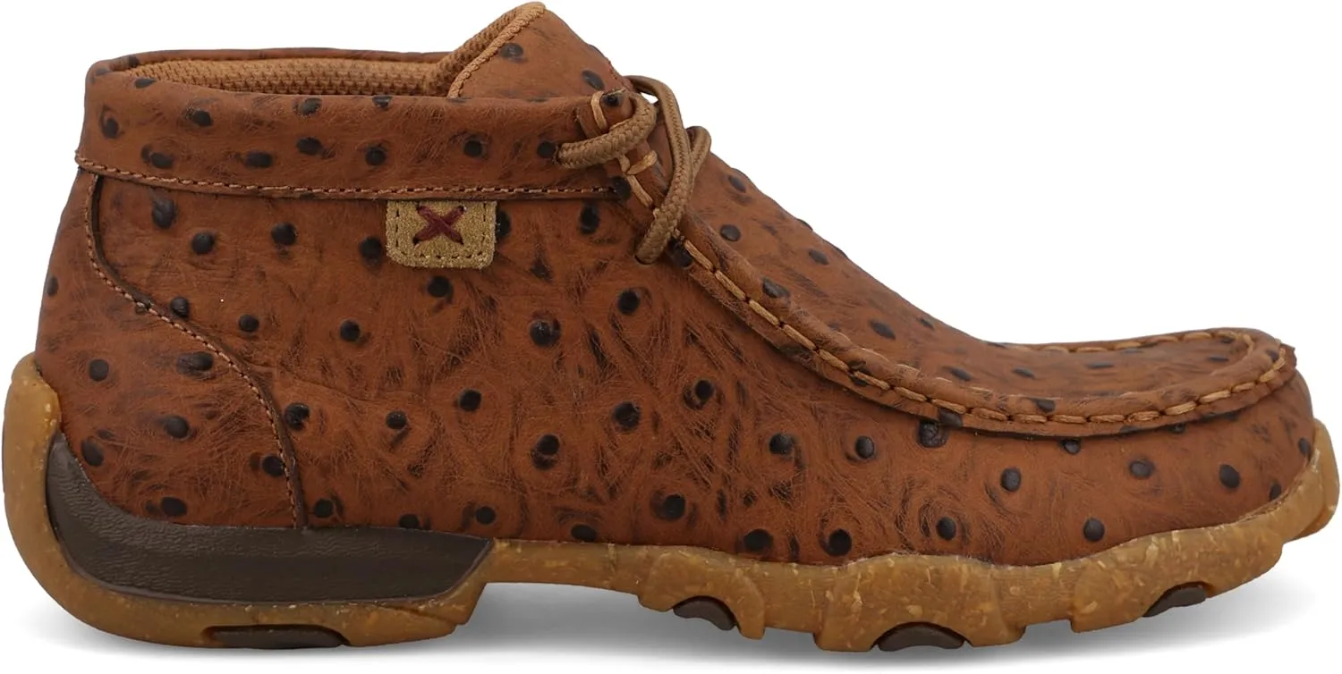Twisted X Youth Cognac Ostrich Print Chukka Driving Moc