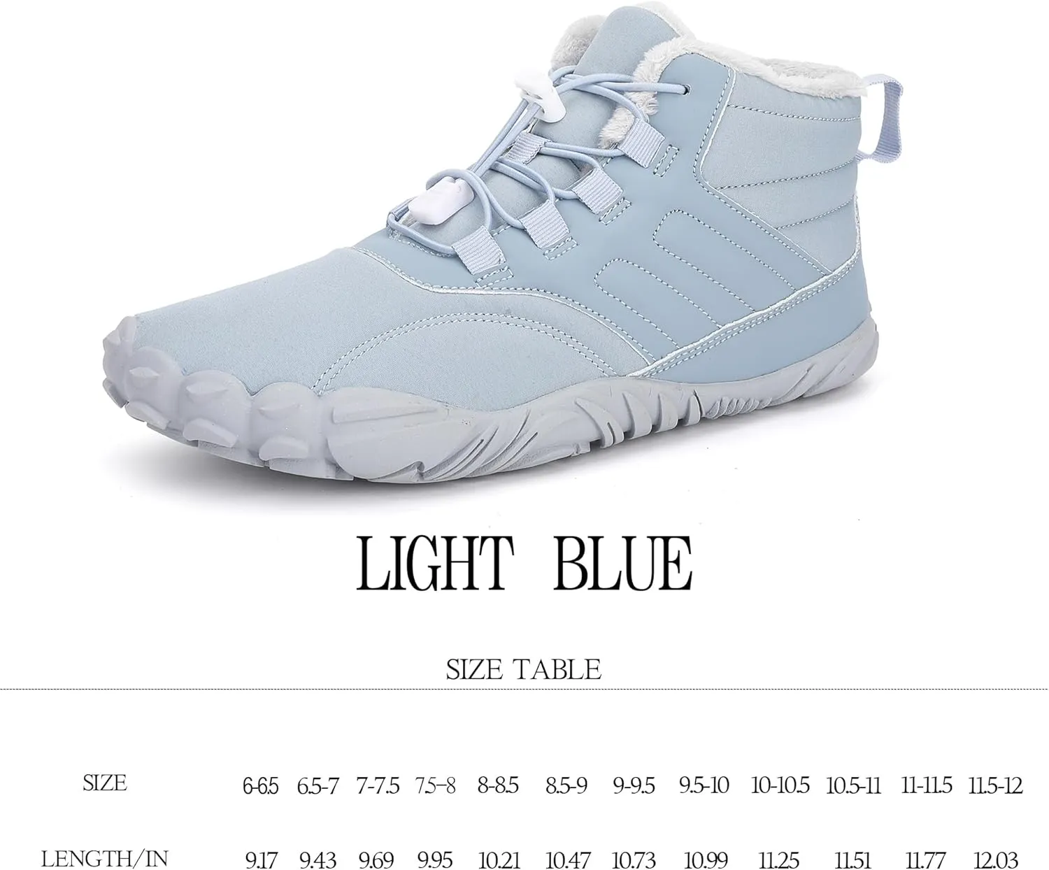Unisex Winter Snow Sneakers - Solid Color, Slip-Resistant, Warm Fabric-Lined Mesh Upper, Rubber Sole, Cushioned Fabric Insole, Hiking and Walking Shoes for Men and Women
