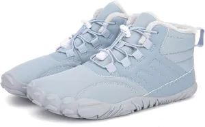 Unisex Winter Snow Sneakers - Solid Color, Slip-Resistant, Warm Fabric-Lined Mesh Upper, Rubber Sole, Cushioned Fabric Insole, Hiking and Walking Shoes for Men and Women