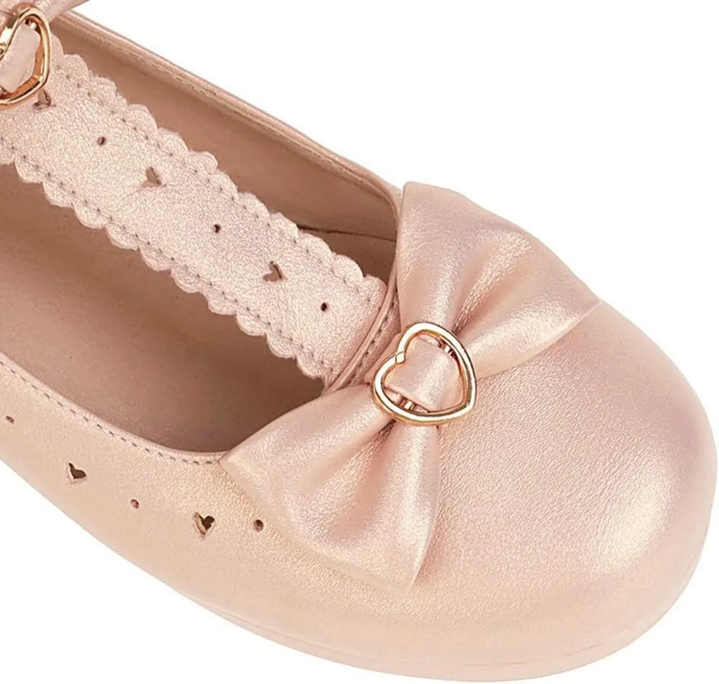 VOKLIN Women's Girls Lolita T-Strap Mary Janes Pumps Sweet Bow Block Low Heels Princess Oxford Dress Shoes