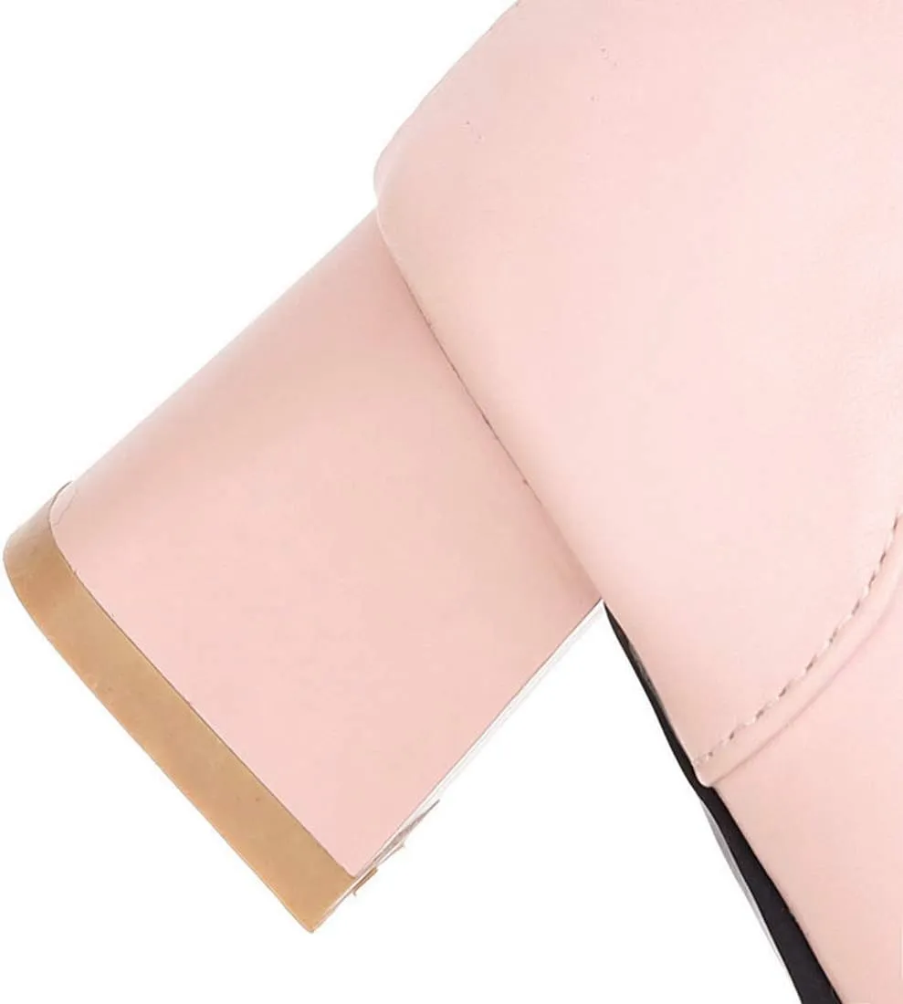 VOKLIN Women's Girls Princess Mary Jane Pumps Sweet Bow Ankle Strap Block Low Heel Lolita Oxford Dress Shoes