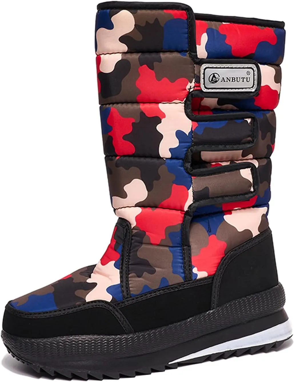 Water Proof Snow Boots for Men Thickened Warm Fleece Boots Thick Bottom Mid Calf Winter Boots Non Slip Tall Men Shoes