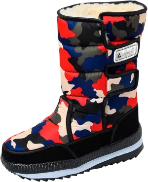 Water Proof Snow Boots for Men Thickened Warm Fleece Boots Thick Bottom Mid Calf Winter Boots Non Slip Tall Men Shoes