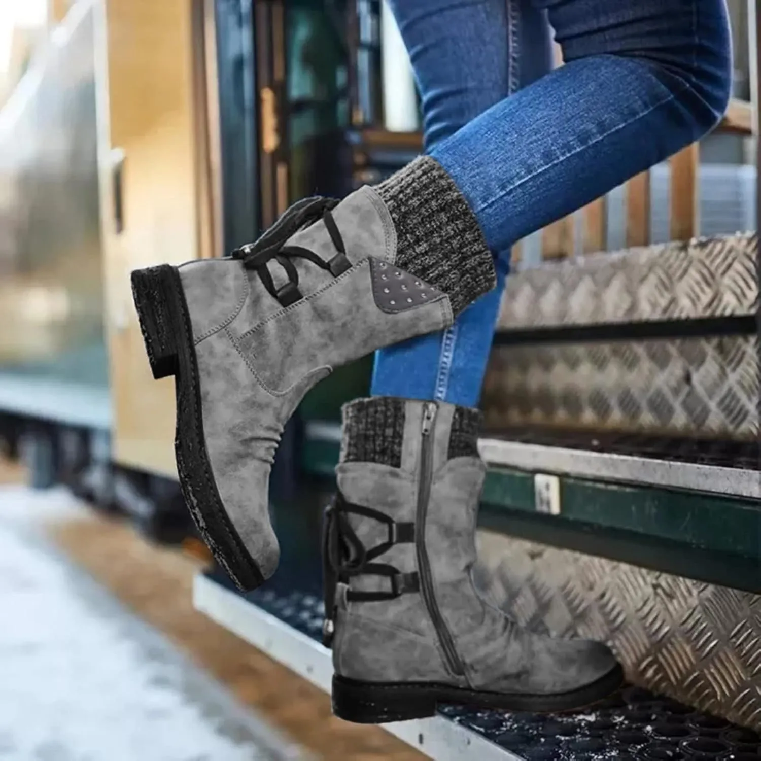 Waterproof Snow Boots for Women Cute Womens Black Snow Boots Slip on Womens Winter Boots 8.5 Wide Winter Snow Boots Womens Winter Hiking Boots Waterproof