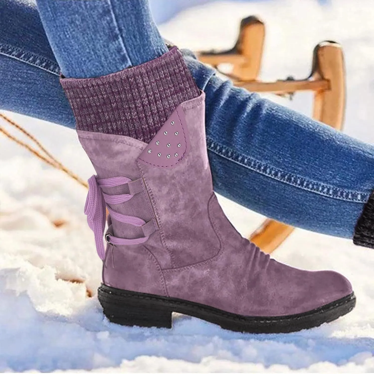 Waterproof Snow Boots for Women Wide Width Woman Snow Boots Slip on Warm Winter Boots Women Waterproof Zapatos De Mujer Para El Frio Y Nieve Womens Winter Sneaker Boot