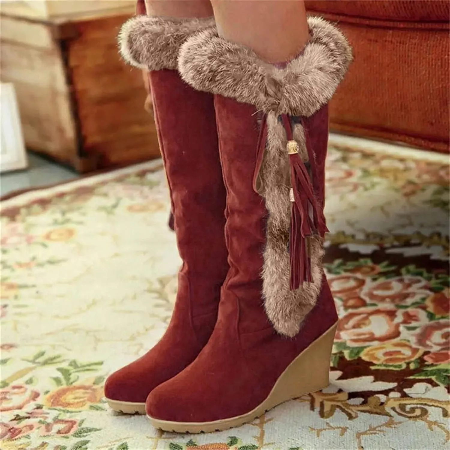 Wide Width Snow Boots for Women Plus Size Non Slip Snow Boots for Women Wide Women Winter Boots Wide Width Women's Winter Boots Botas De Mujer Para Invierno