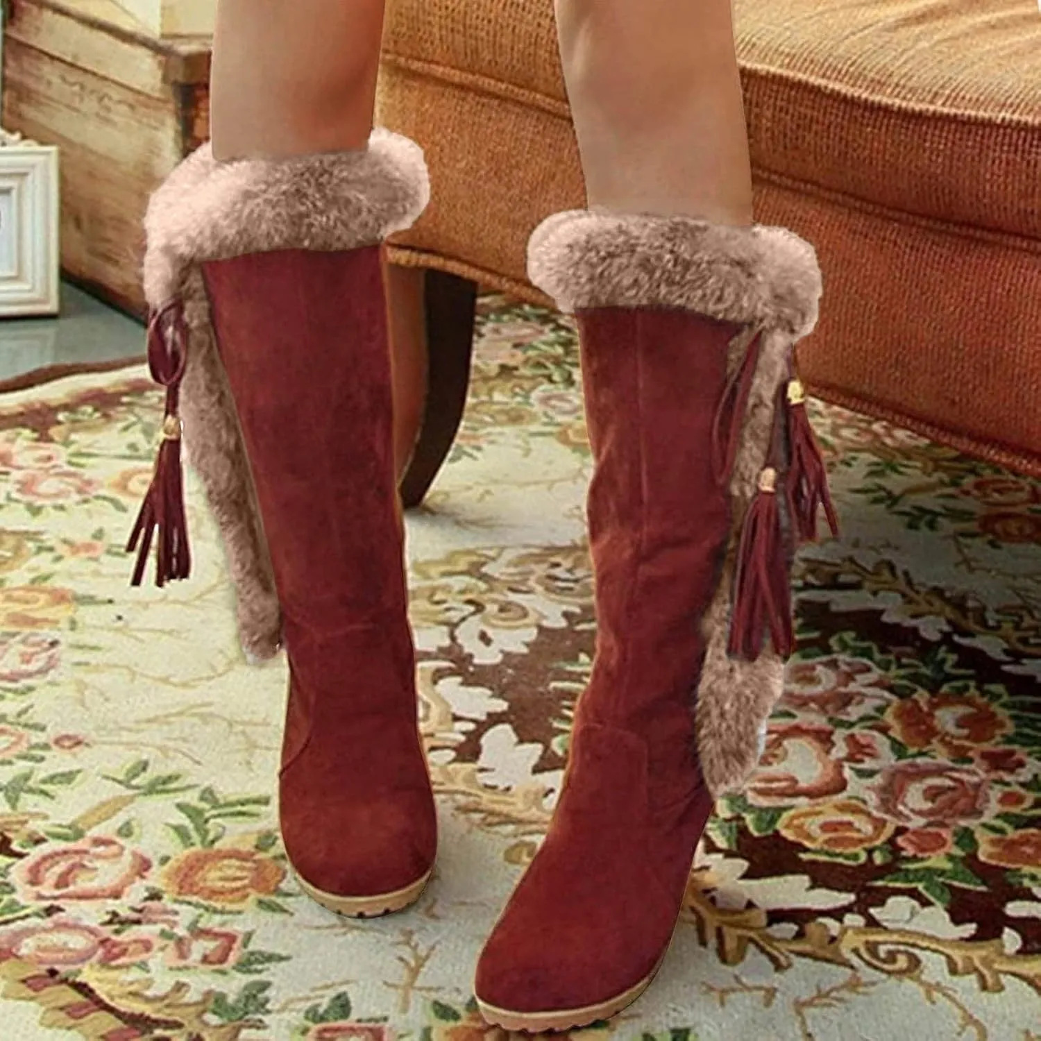 Wide Width Snow Boots for Women Plus Size Non Slip Snow Boots for Women Wide Women Winter Boots Wide Width Women's Winter Boots Botas De Mujer Para Invierno