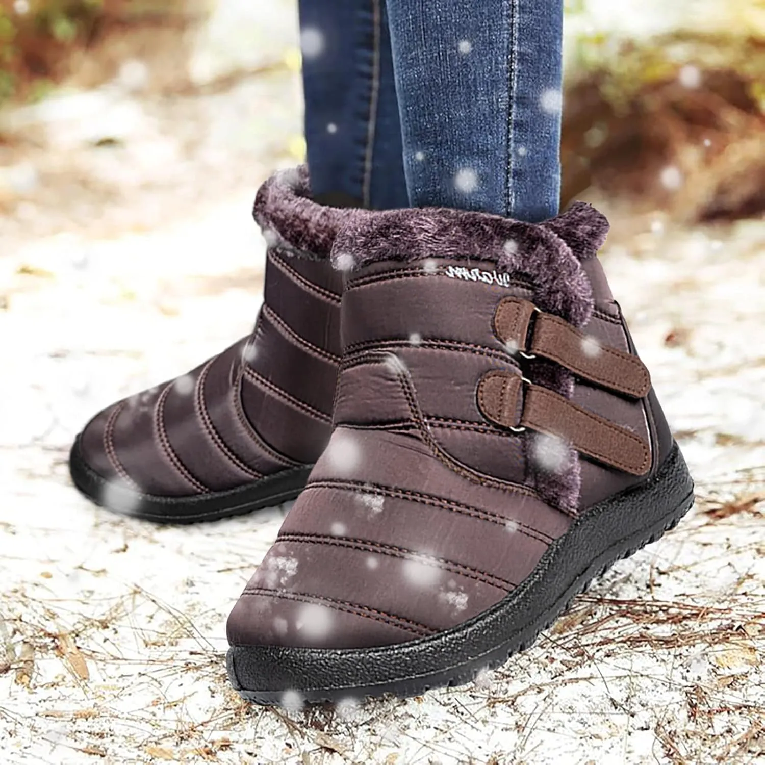 Winter Boots for Woman Cute Adult Snow Boots Women Size 9 Wide Snow Boots Women Cute Womens Duck Boots Waterproof Size 11 Botas De Frio Para Mujer Bajitas De Cuero
