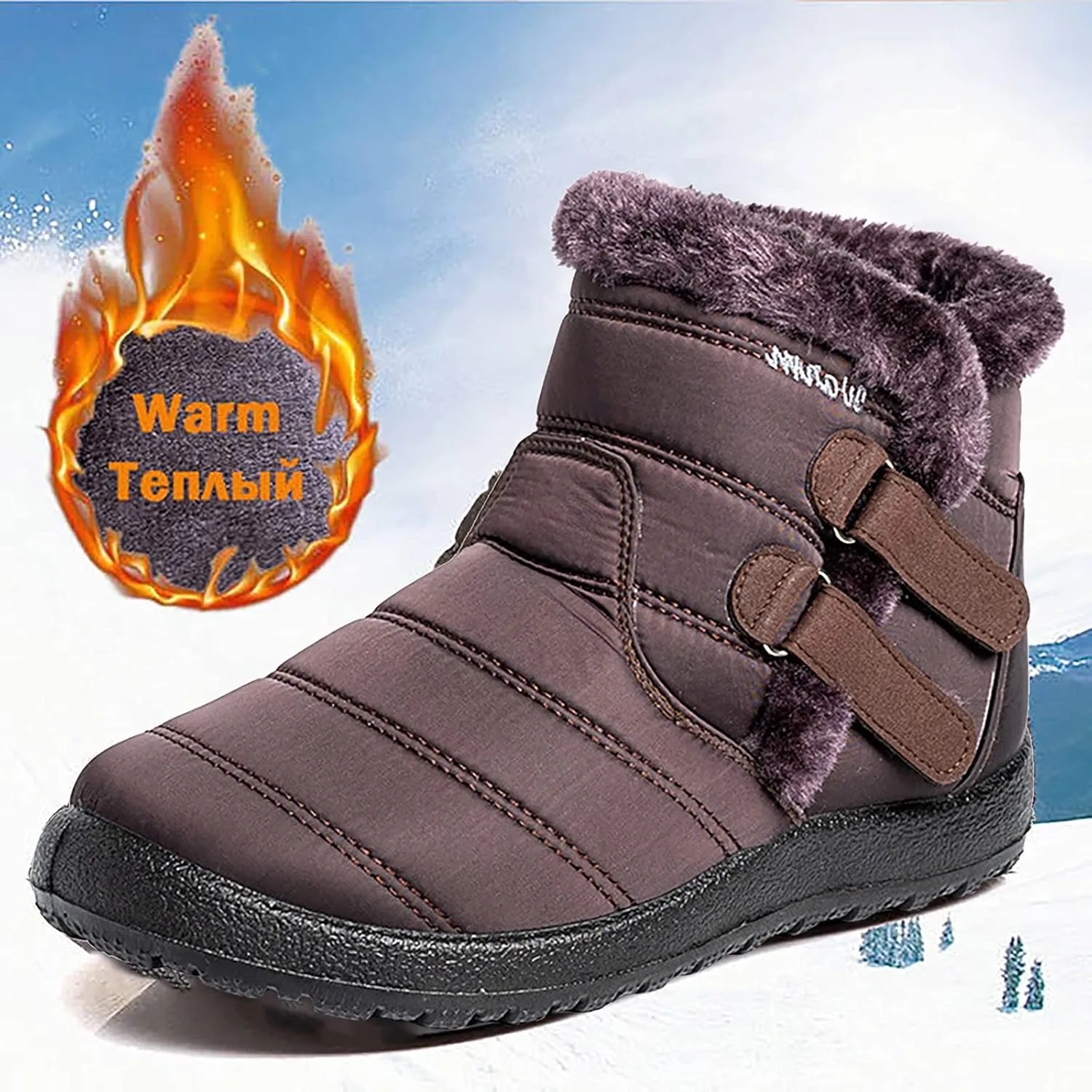 Winter Boots for Woman Cute Adult Snow Boots Women Size 9 Wide Snow Boots Women Cute Womens Duck Boots Waterproof Size 11 Botas De Frio Para Mujer Bajitas De Cuero