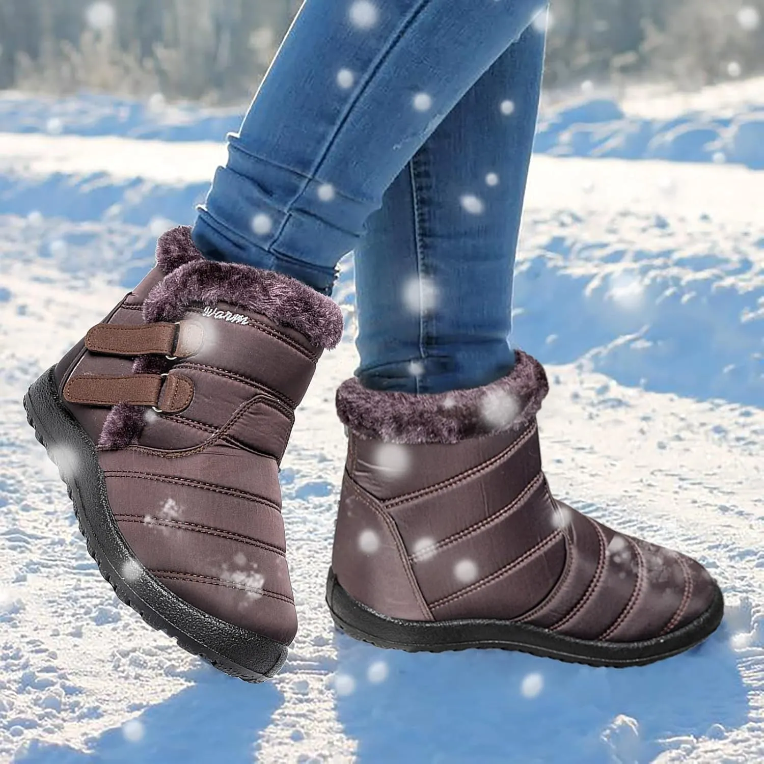Winter Boots for Woman Cute Adult Snow Boots Women Size 9 Wide Snow Boots Women Cute Womens Duck Boots Waterproof Size 11 Botas De Frio Para Mujer Bajitas De Cuero