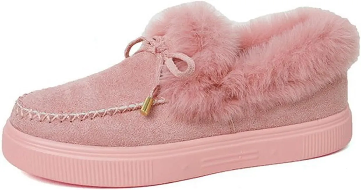 Winter Boots For Women 2024 Fashion Snow Boots Slip on Fur Lined Lightweight Warm Ankle Booties Comfort Loafers Shoes