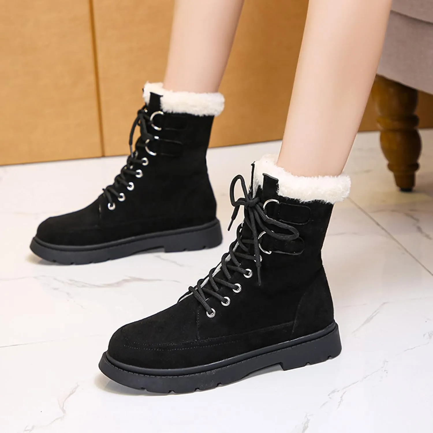 Winter Boots for Women Waterproof Snow 11 Wide Womens Black Snow Boots Ankle Women's Boots Winter Waterproof Womens Winter Snow Walking Shoes Botas De Invierno Para Mujer Tacon Alto