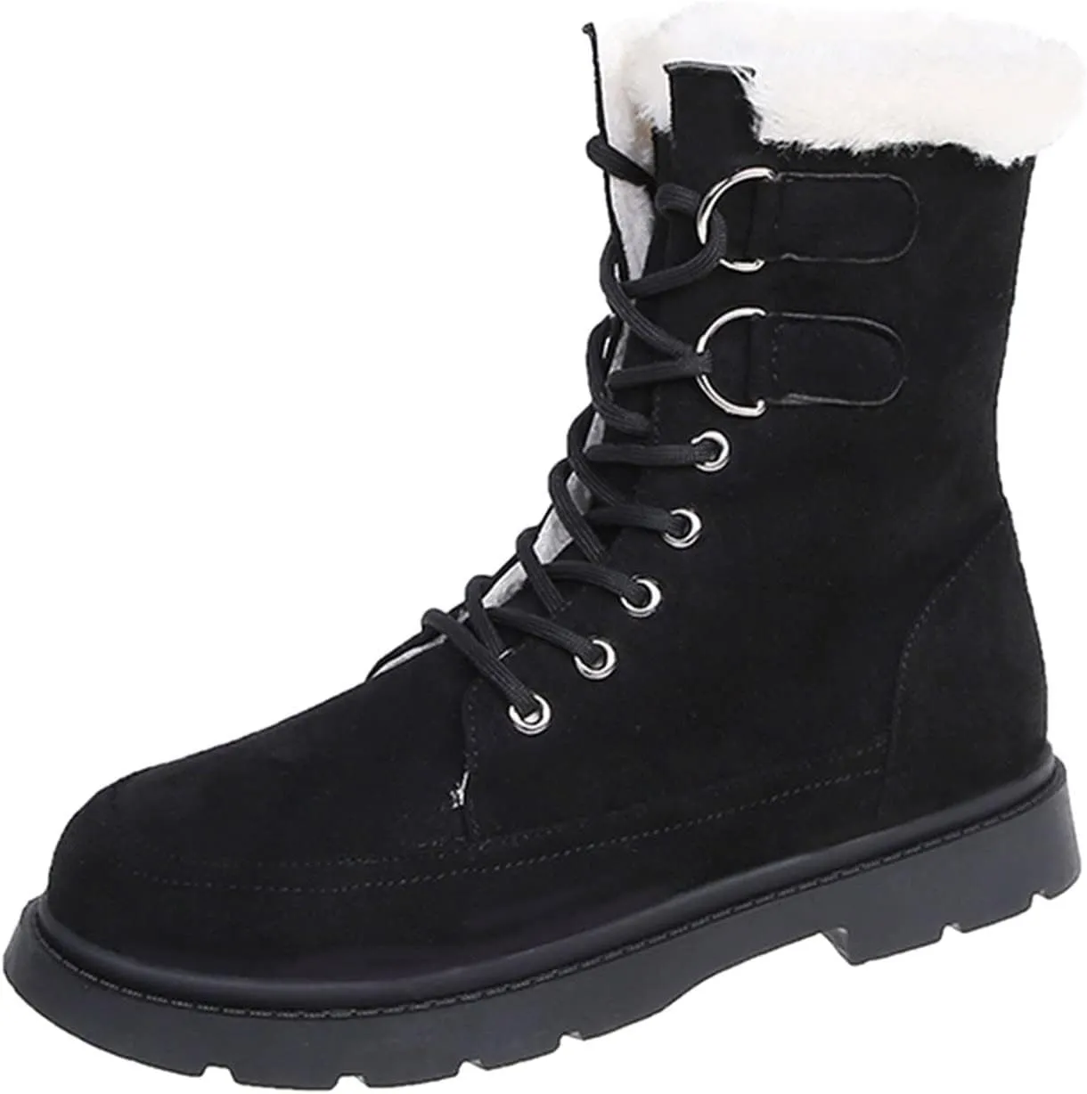 Winter Boots for Women Wide Width Womens Tall Winter Boots Waterproof Fur Lined Mid Calf Winter Boots Women Tall Snow Boots Waterproof Insulated Boots for Women Winter Waterproof