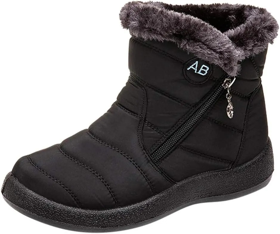 Winter Snow Boots for Women Waterproof Womens Winter Boots Boots for Women Ankle Booties Sexy Black for Winter No Heels Tall Snow Boots for Women Dress Boots Winter Boot for Women Working
