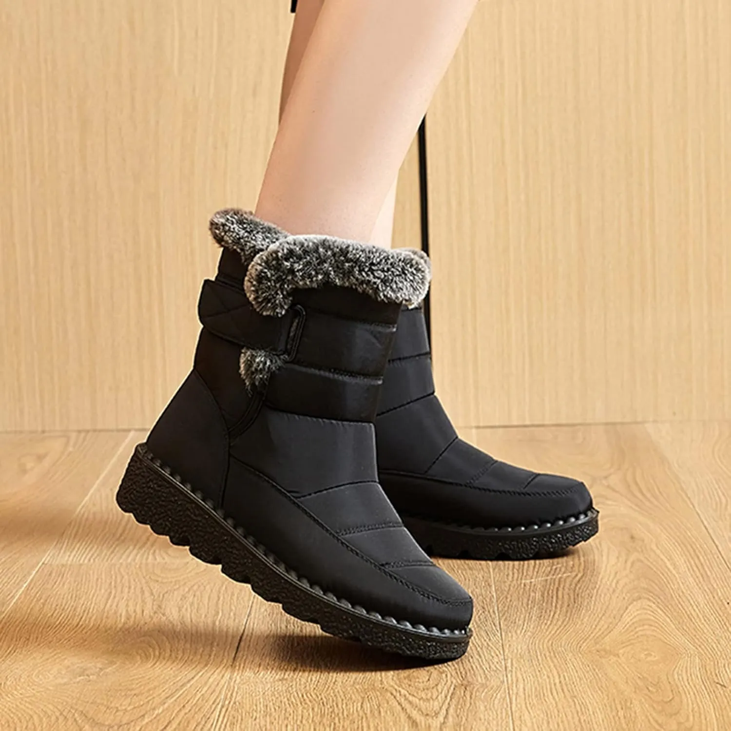 Winter Waterproof Boots for Woman Women's Winter Boots Waterproof Zipper Snow Boots Womens Wide High Heel Winter Boots for Women Boots for Women Winter Cute