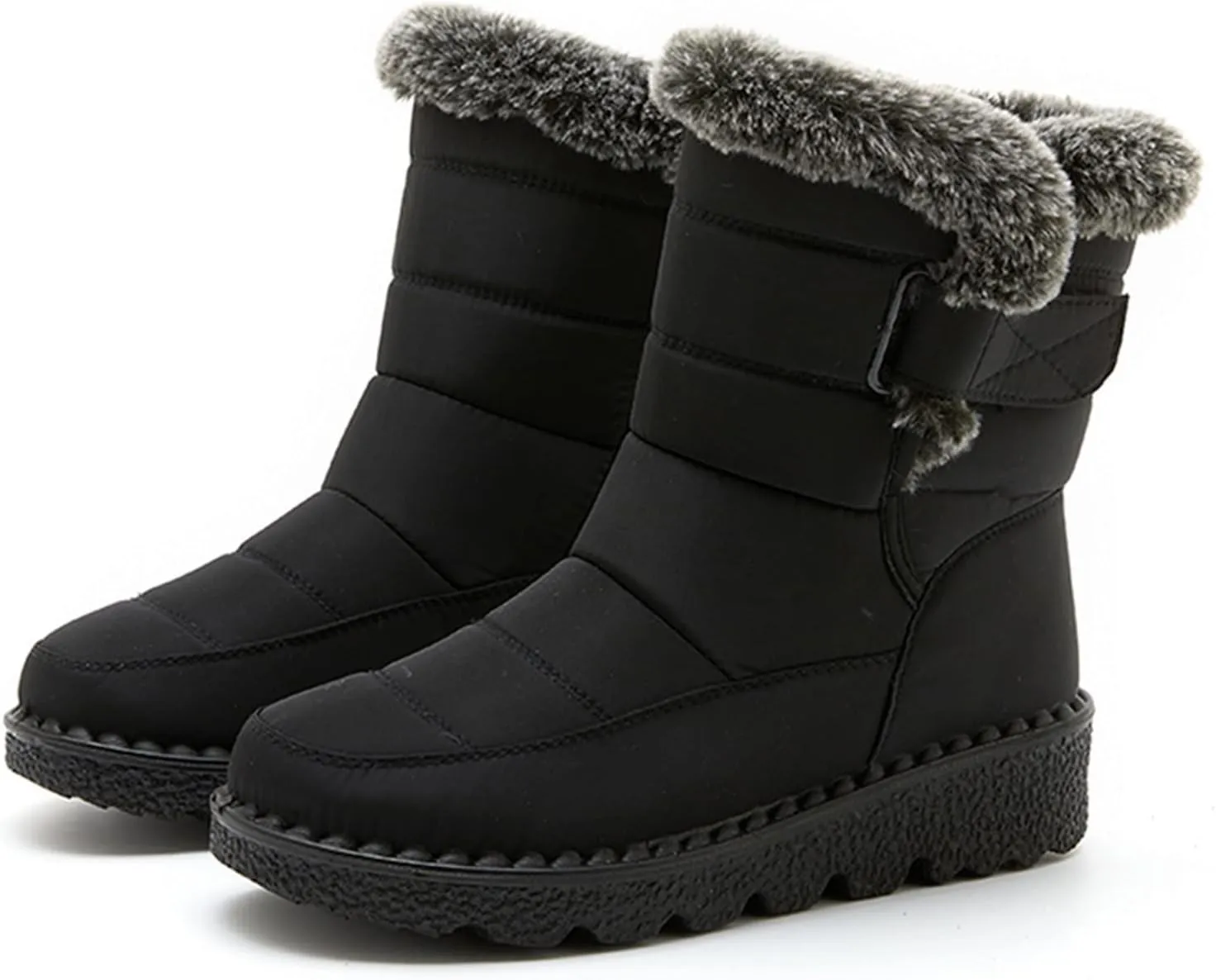 Winter Waterproof Boots for Woman Women's Winter Boots Waterproof Zipper Snow Boots Womens Wide High Heel Winter Boots for Women Boots for Women Winter Cute