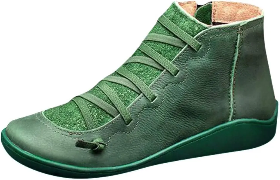 Women Booties Botines Vaqueros Para Mujer White Cowboy Boots for Women Brown Leather Booties Ankle Boots for Women No Heel Comfort Womens Ankle Booties No Heel
