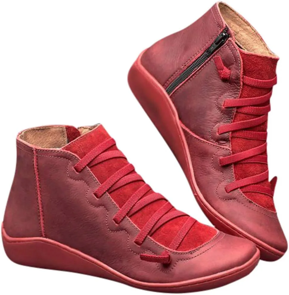 Women Booties Botines Vaqueros Para Mujer White Cowboy Boots for Women Brown Leather Booties Ankle Boots for Women No Heel Comfort Womens Ankle Booties No Heel