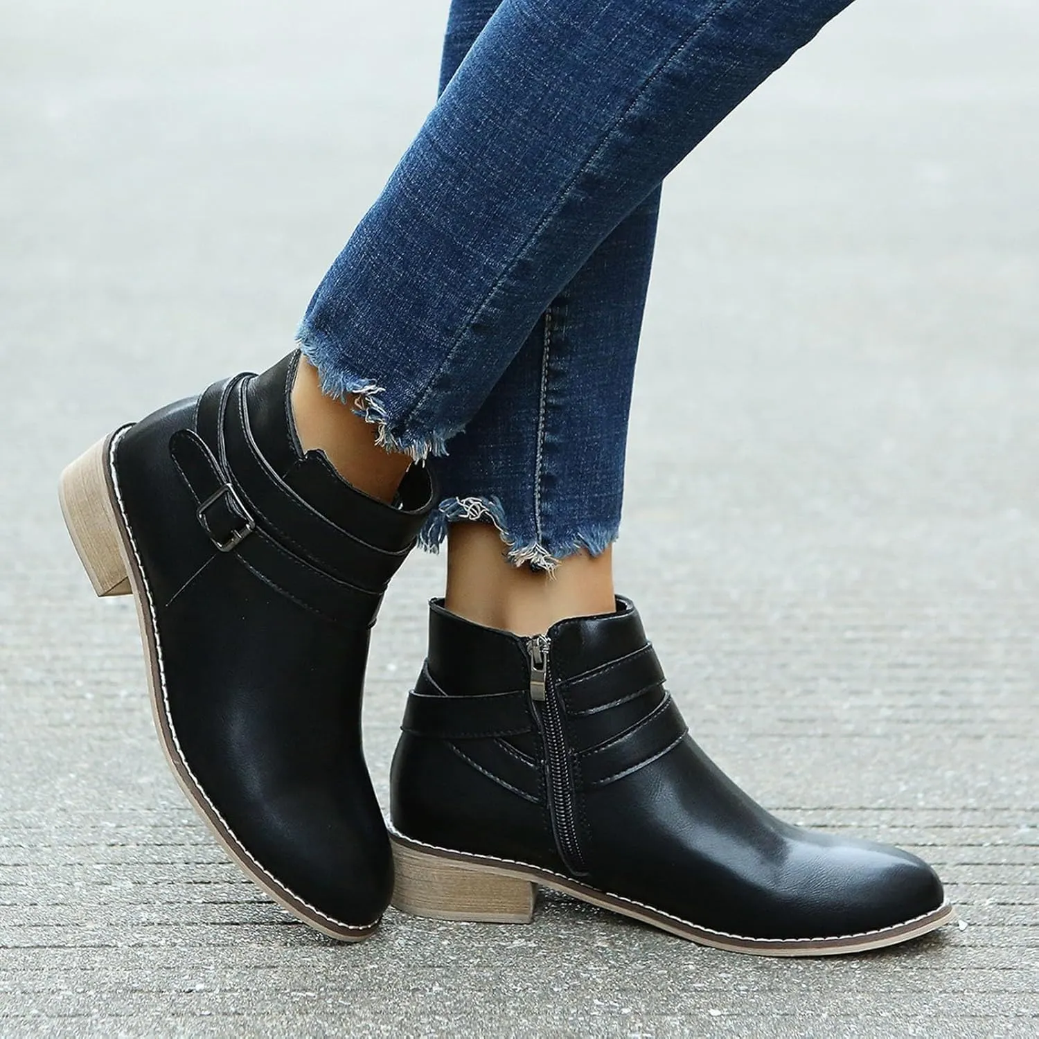 Womens Ankle Booties Botas Para Mujer Womens Dress Boots Low Heel Combat Boots Womens Wide Ankle Boots for Women Low Heel Dressy Wide Width White Ankle Boots for Women No Heel