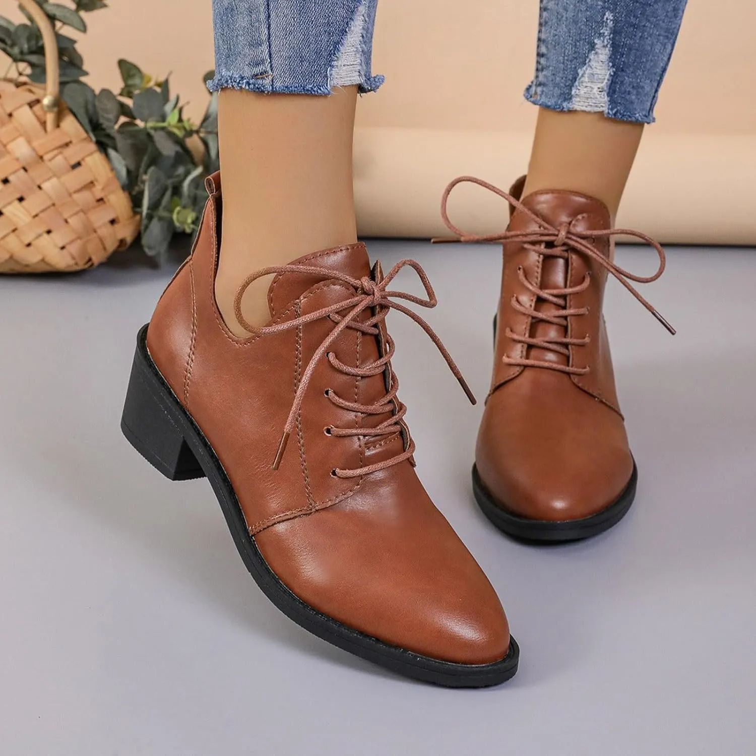 Women's Ankle Boots Victorian Boots Mid Calf Boots Round Toe Black Boots Chunky Heel Lace Up Witch Boots Knight Boots Knee