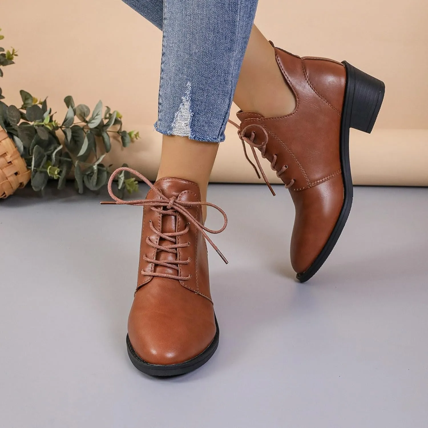 Women's Ankle Boots Victorian Boots Mid Calf Boots Round Toe Black Boots Chunky Heel Lace Up Witch Boots Knight Boots Knee