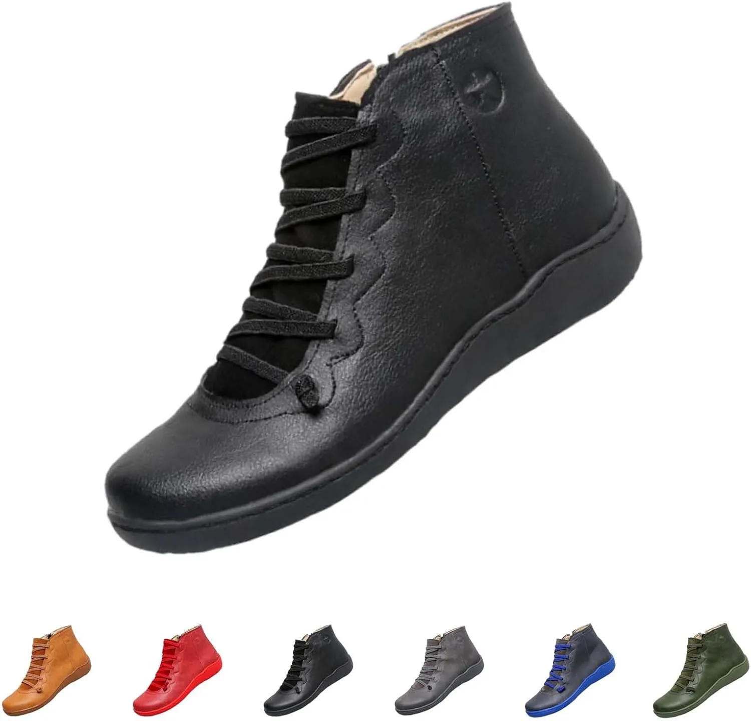 Women's Arch Support Ankle Boots Low Heel Flat Boots Women Vintage Casual Short Boots Fall Fashion Shoes 2024