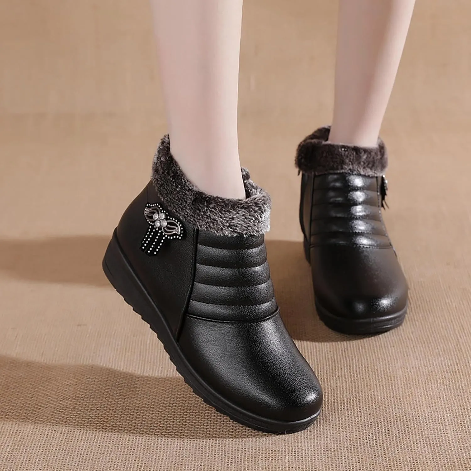 Womens Black Ankle Boots Fashion Boots for Women Fashion Boots for Women 2024 Trendy Fall Womans Winter Women'S Ankle Boots & Booties Flat White Ankle Boots No Heel