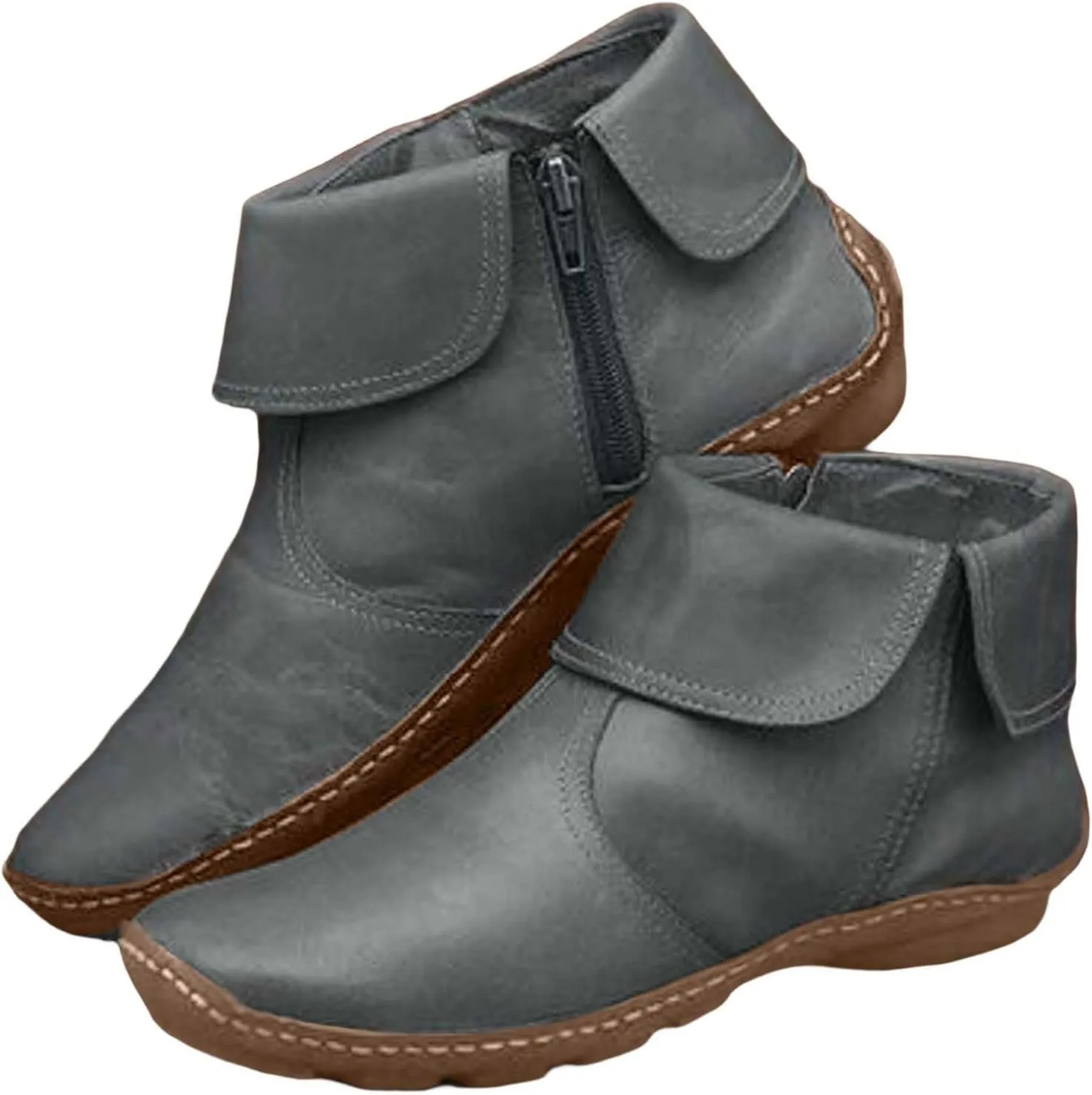 Womens Boots Ankle Brown Boots Women No Heel Cowboy Boots for Women Arch Support Dress for Women Womens Ankle Boots Winter Women Ankle Boots Black