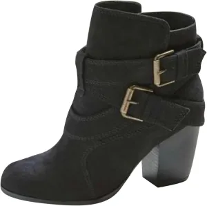 Womens Boots Ankle Heels Winter and Fall Boots for Women 2024 Low Heel Round Toe Chunky High Heel Belt Buckle Booties