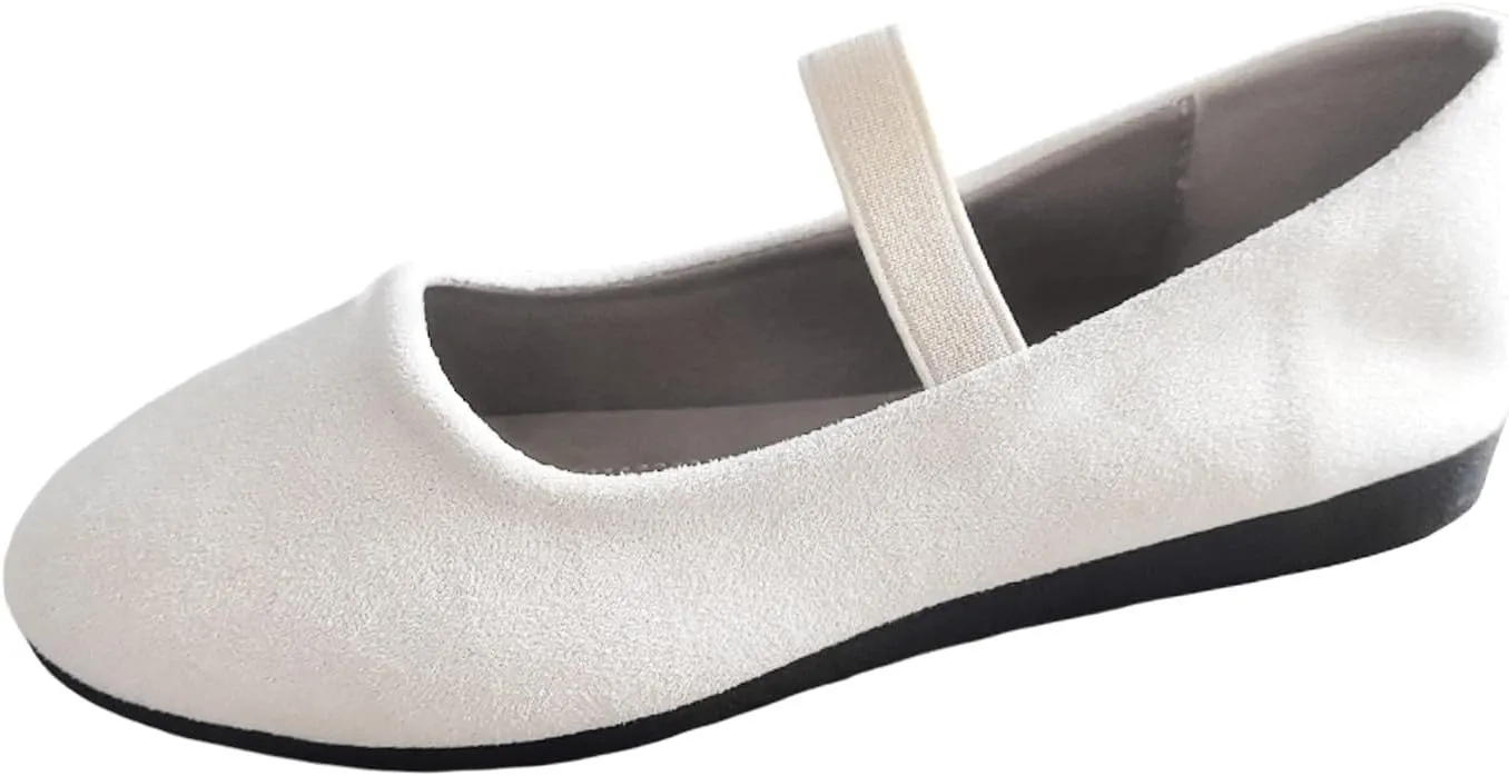 Women's Comfortable Slip On Flat Shoes Casual Leather Closed Toe Ballerina Loafers for Daily Wear with Elastic