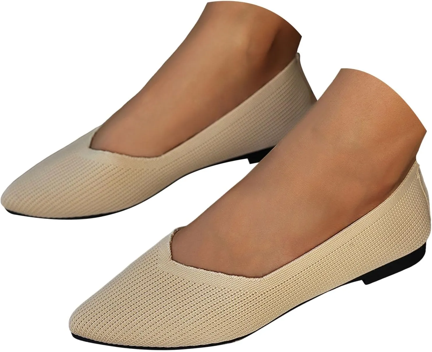 Women's Flats Shoes Comfortable Dress Shoe Pointed Toe Flat Ballet Mesh Knit Dressy Slip on Business Casual Shoes