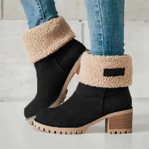 Women's Mid Calf Fur Lined Chunky Boots