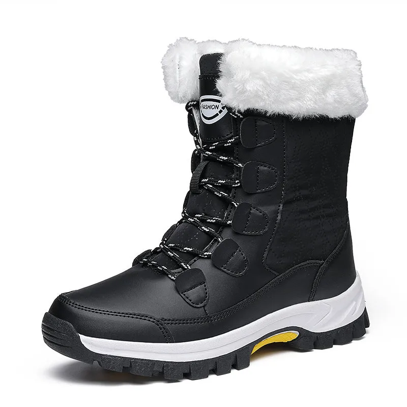 Women's Mid Calf Fur Lined Outdoor Walking Snow Boots