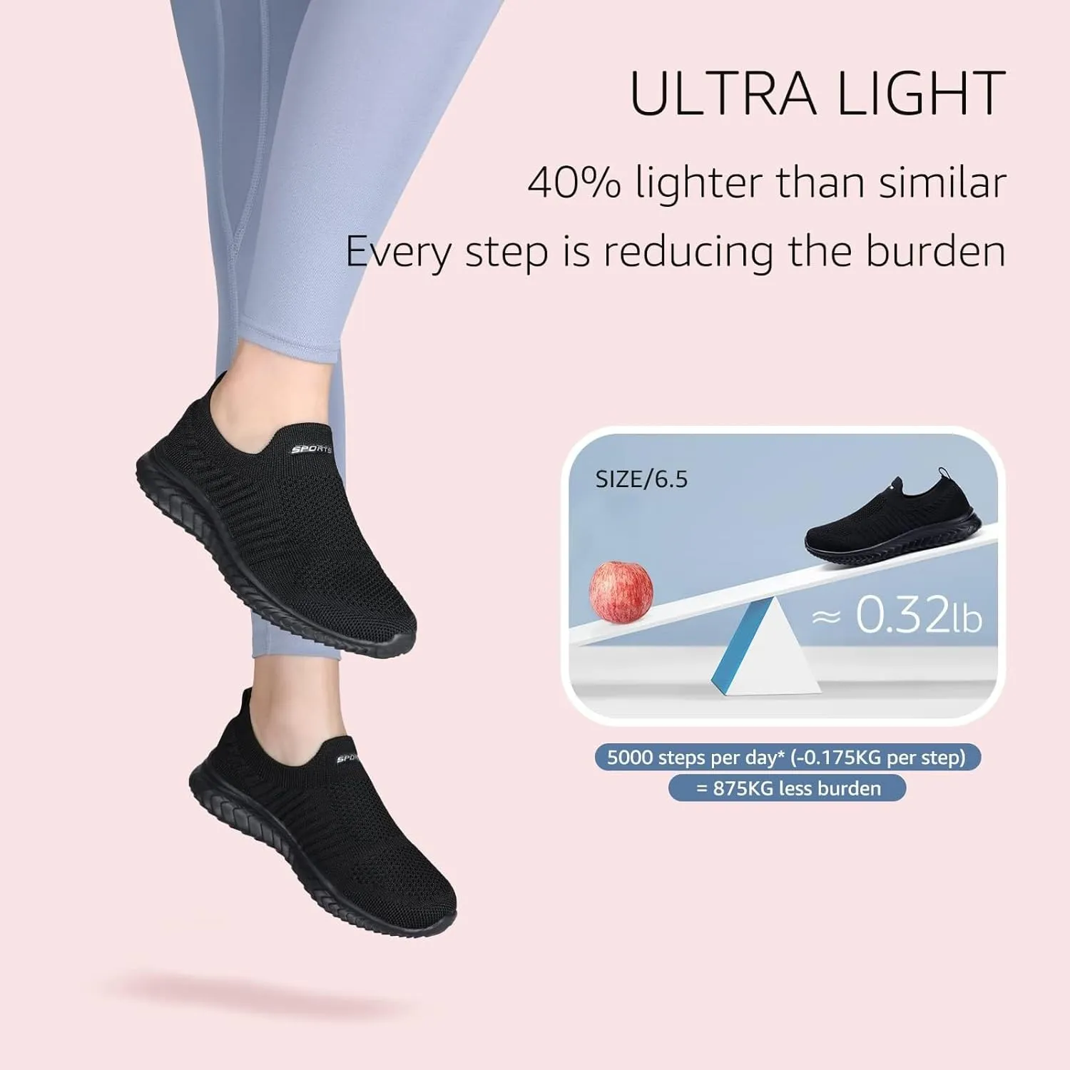 Womens Orthopedic Diabetic Walking Shoes Slip On Sneakers with Arch Support Comfortable Casual Loafers Plantar Fasciitis Foot Pain Relief