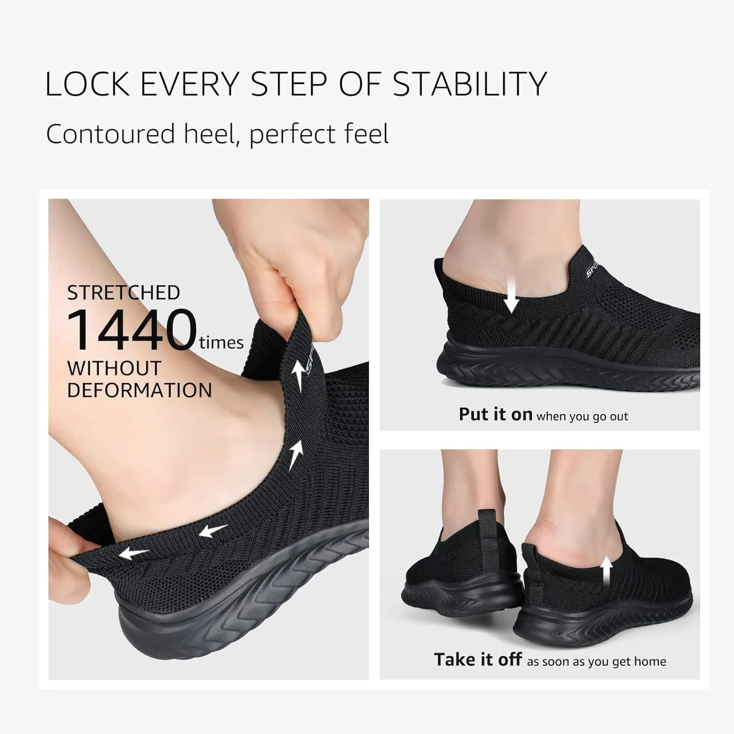 Womens Orthopedic Diabetic Walking Shoes Slip On Sneakers with Arch Support Comfortable Casual Loafers Plantar Fasciitis Foot Pain Relief