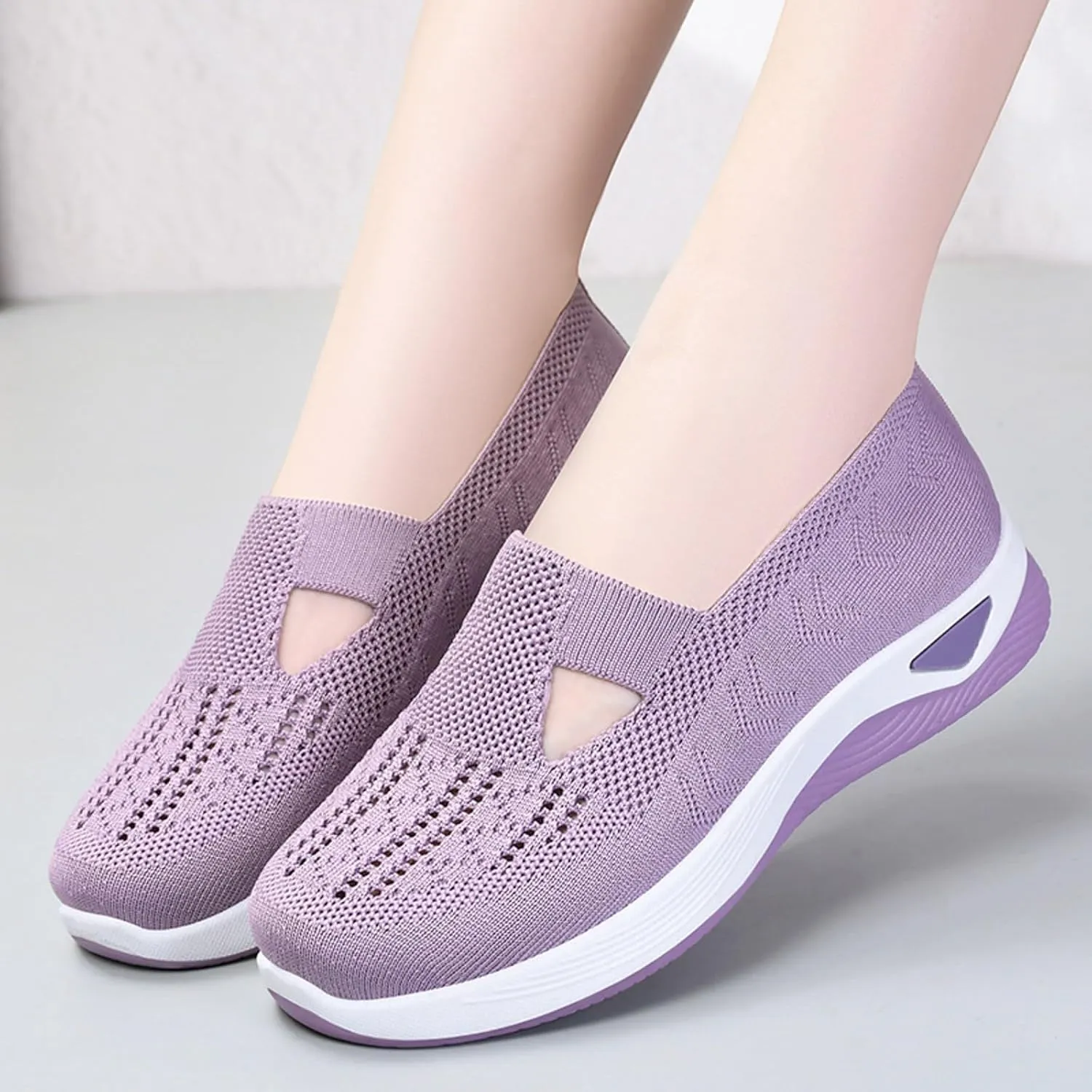 Womens Orthopedic Slip On Sneakers Walking Shoes with Arch Support Comfortable Casual Loafers Plantar Fasciitis Relief Foot Heel Pain Diabetic