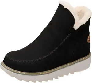 Womens Snow Boots Waterproof Wide Size 7 White Snow Boots Women Winter Brown Fur Boots for Women Waterproof Boots for Winter Waterproof Botas De Invierno Para Mujer Negras