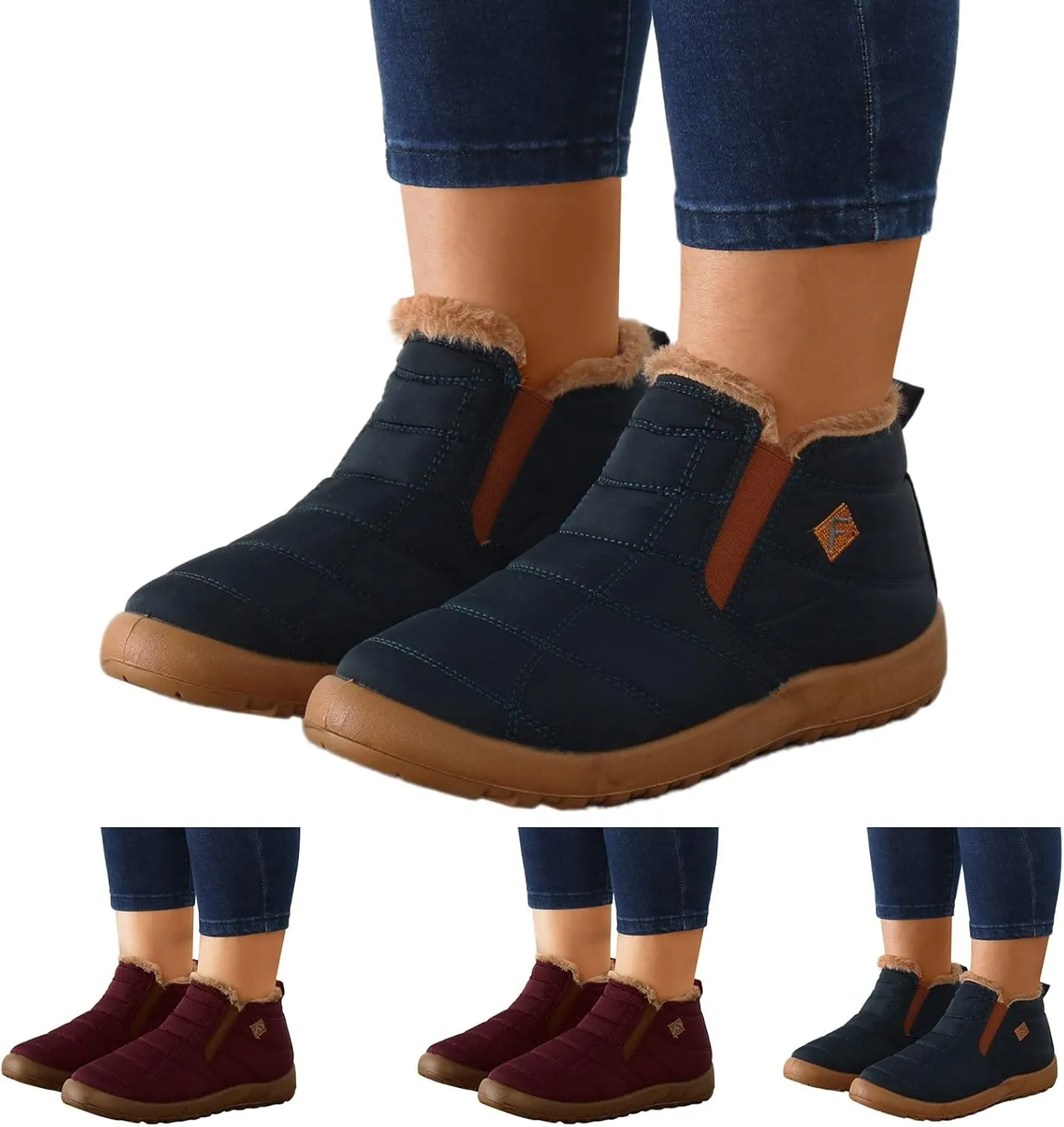 Women's Snowboard Boots Womens Waterproof Slip Resistant Snow Boots Woman Winter Boots with Fur Womens Waterproof Ankle Boots for Walking Botas De Invierno Para Mujer Para El Agua