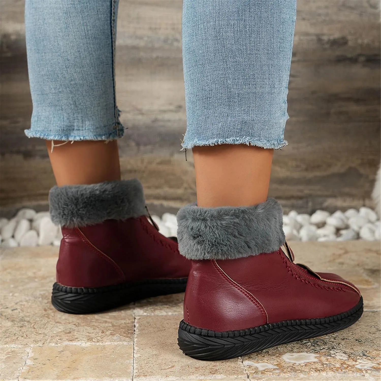 Womens Tall Winter Boots Waterproof Insulated Women's Waterproof Boots Wide Width Womens Wide Width Snow Boots Women's Fall Winter Comfort Thigh High Boots Black Botas Para Frio De Mujer Elegantes