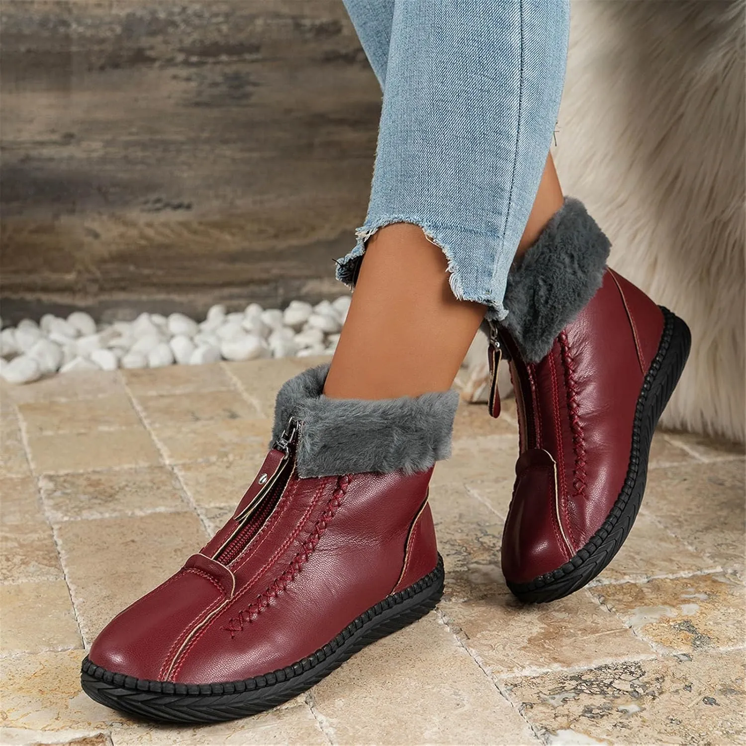 Womens Tall Winter Boots Waterproof Insulated Women's Waterproof Boots Wide Width Womens Wide Width Snow Boots Women's Fall Winter Comfort Thigh High Boots Black Botas Para Frio De Mujer Elegantes