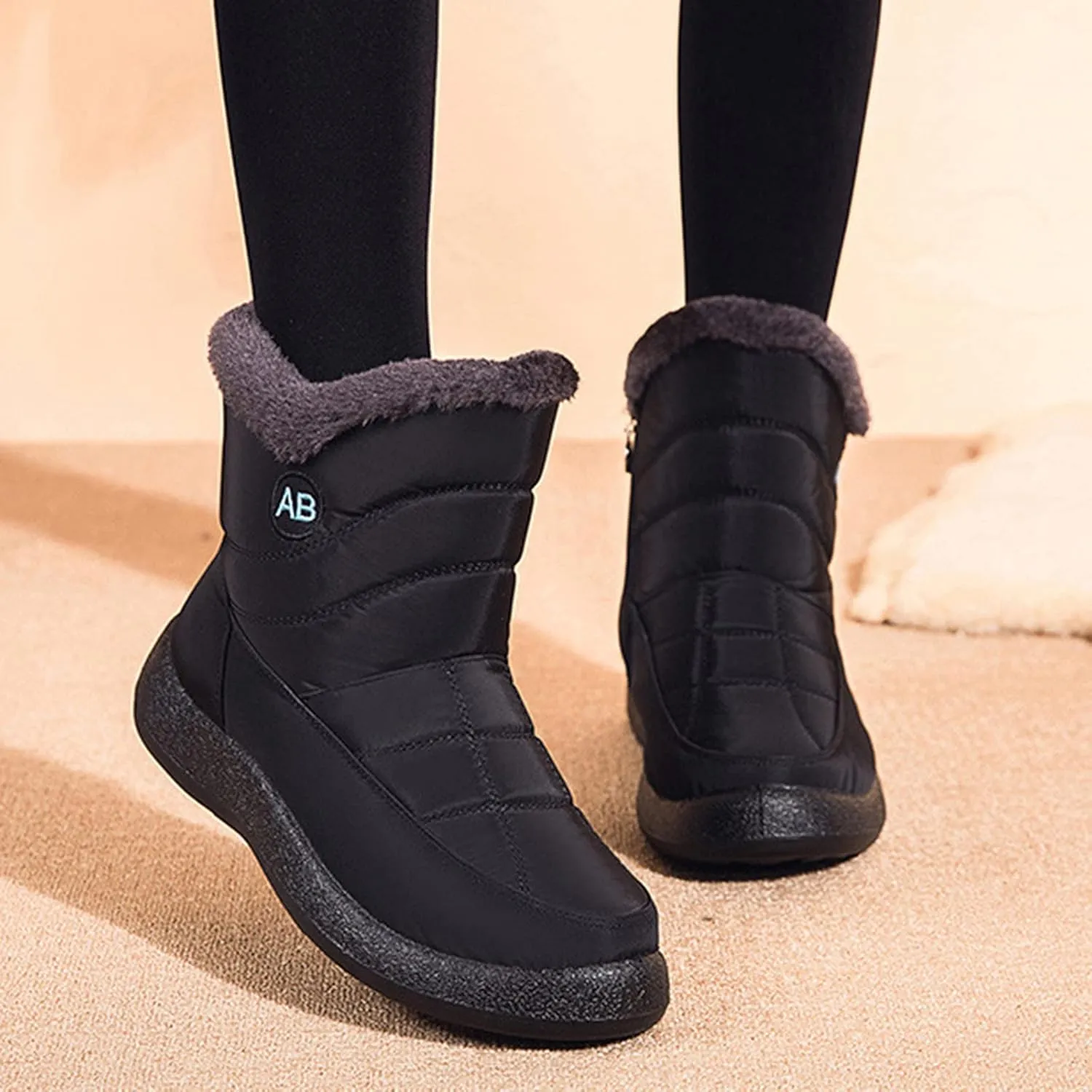 Women's Waterproof Snow Boots Lightweight Waterproof Snow Boots Women Winter Boots Waterproof Cold Weather Woman Winter Boots Knee High Wide Calf Plus Size Snow Boots Extra Wide Calf