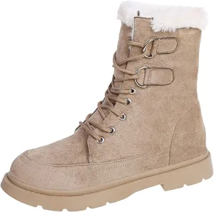 Womens Winter Snow Boots Fur Lined Warm Ankle Boots Wide Width Snow Booties Women Womens Snow Boot Womens Winter Hunting Boots Waterproof Insulated Tall Winter Boots for Women 2023