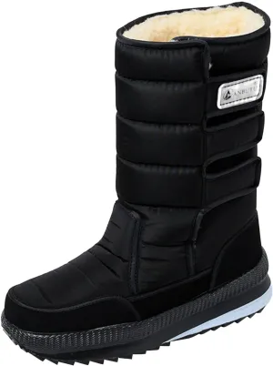 Womenyiaor Men's Winter Snow Boots for Outdoor Waterproof Hiking Boots Non-Slip Casual Men Boots Fur Lined Warm Tall Boots Comfortable Climbing Shoes