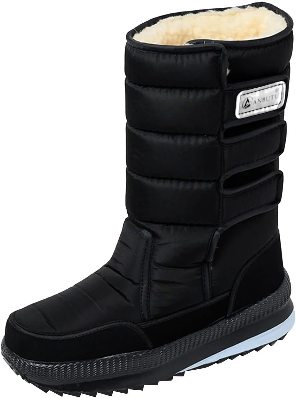 Womenyiaor Men's Winter Snow Boots for Outdoor Waterproof Hiking Boots Non-Slip Casual Men Boots Fur Lined Warm Tall Boots Comfortable Climbing Shoes